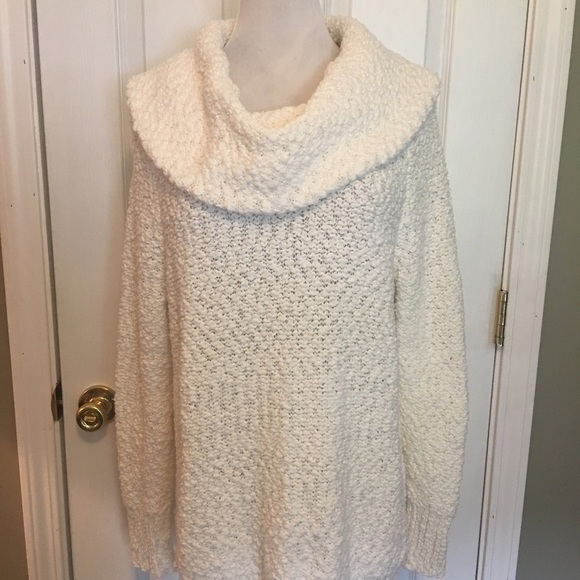 Liz Claiborne sz L, over size cowl neck, open knit sweater. Lagenlook, casual. - Picture 4 of 10
